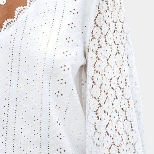 Kvinne Bluse V-hals Blonde 7