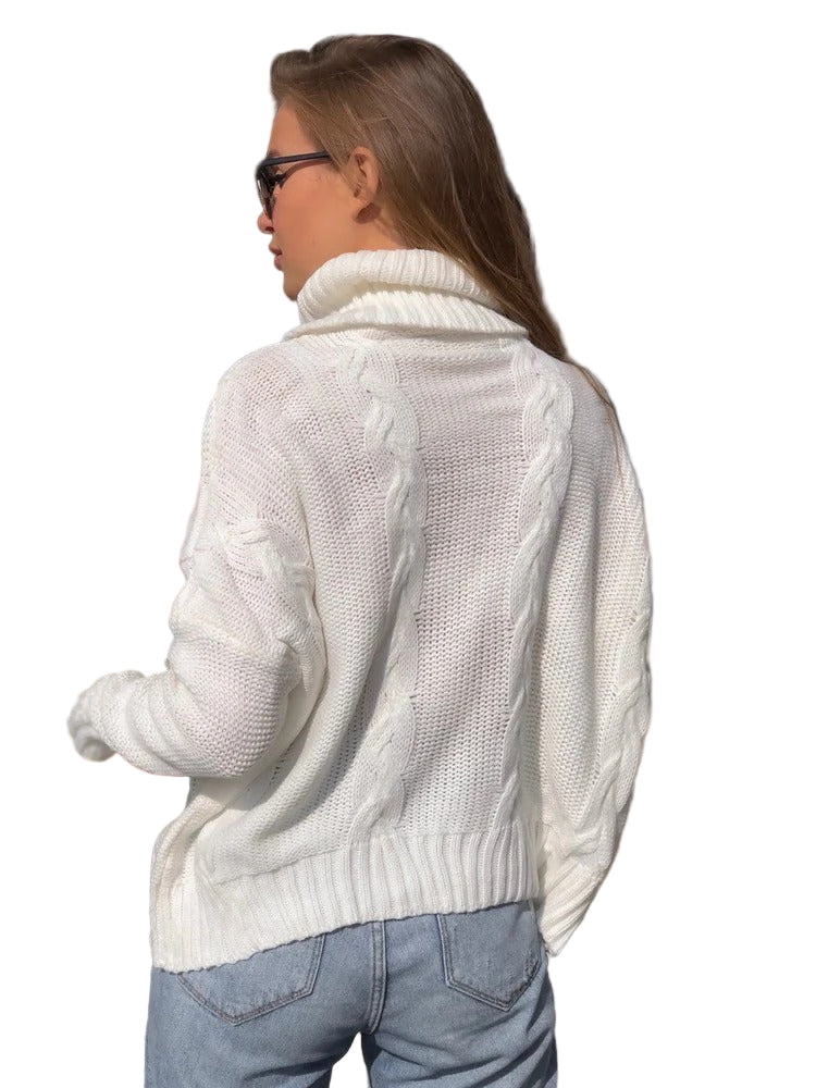 Kvinne Chunky Turtleneck Genser i Ullblanding 0