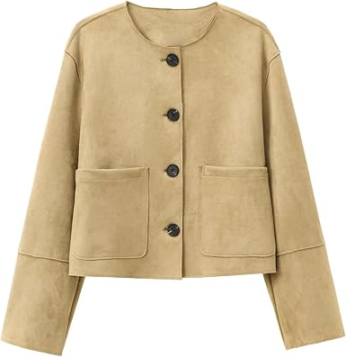 Kvinne Cropped Blazer Jakke Skreddersydd Med Lange Ermer 0