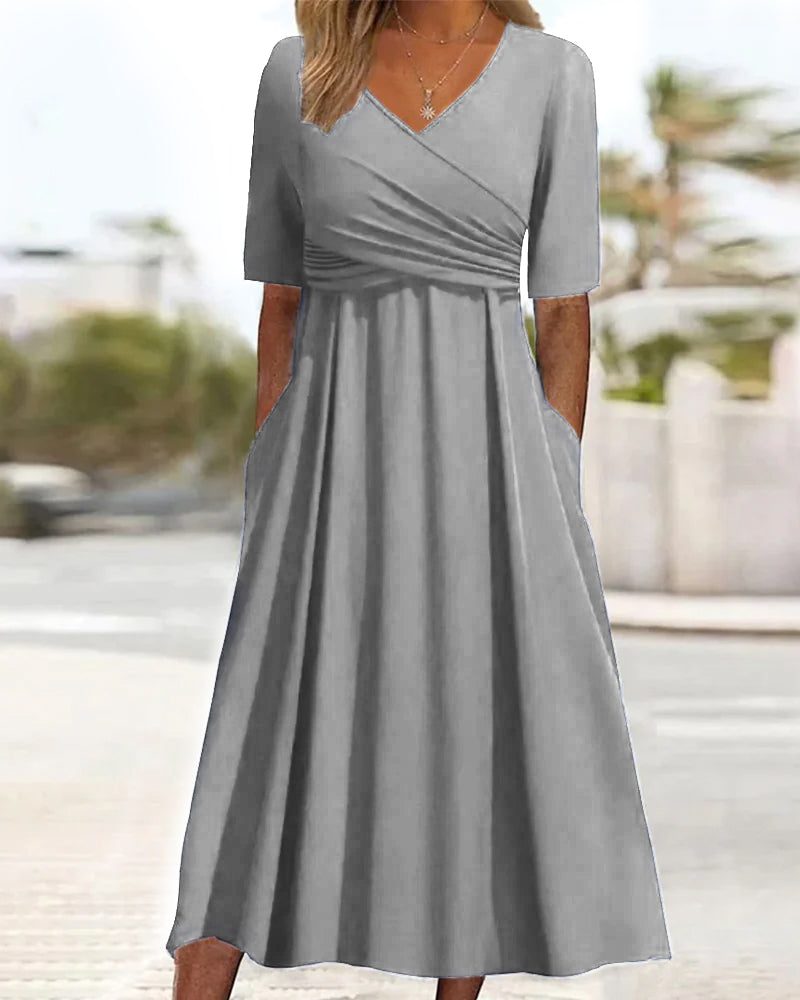 Kvinne Crossover Midikjole Moderne Design 1