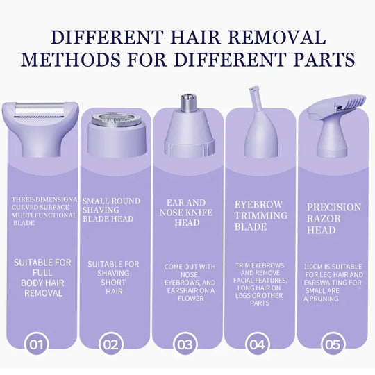 Kvinne Elektrisk Barbermaskin All-in-One Trådløs Med Justerbar Vinkel 2