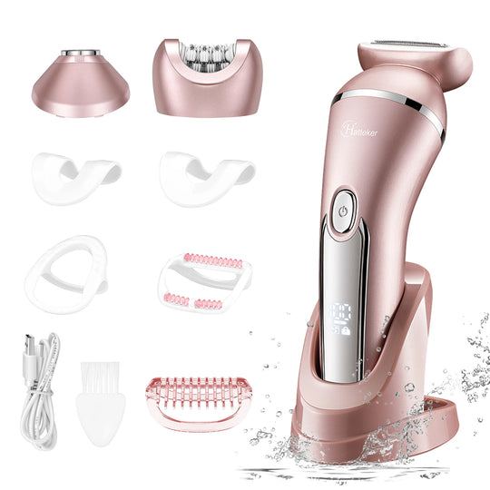 Kvinne Elektrisk Epilator 3-i-1 Barbermaskin for Ben, Armer og Bikinilinje 0