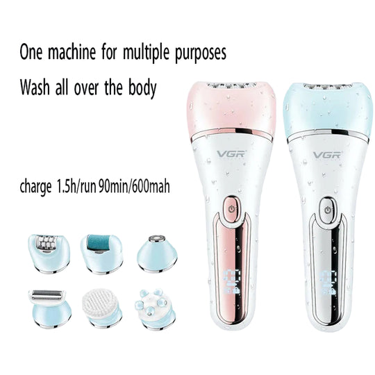 Kvinne Epilator 6-i-1 Vanntett Design med To Hastighetsinnstillinger 4