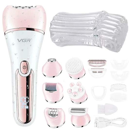 Kvinne Epilator 6-i-1 Vanntett Design med To Hastighetsinnstillinger 6