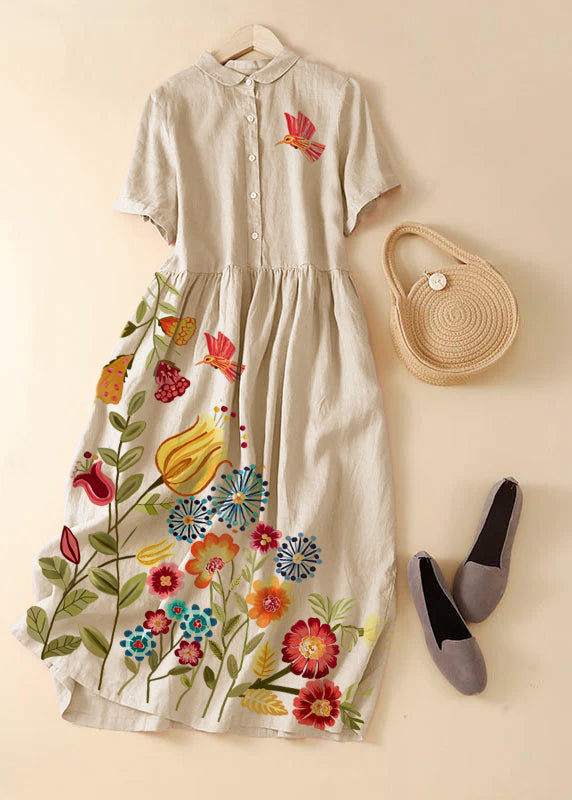 Kvinne Feriekjole med Peter Pan Krage 6