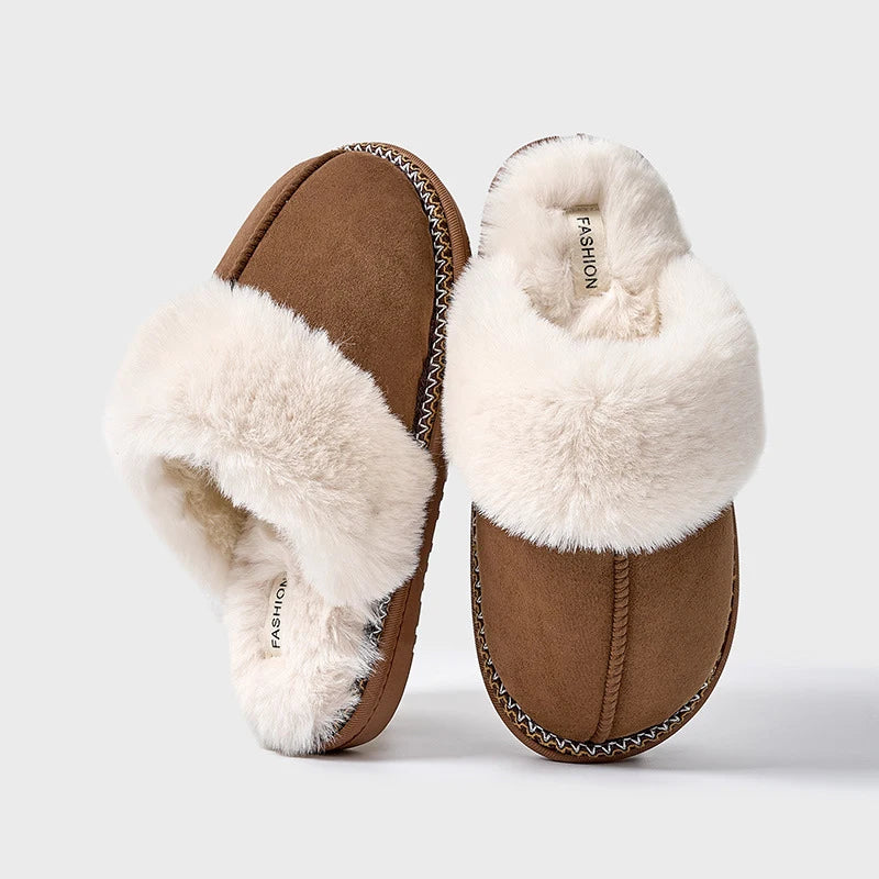 Kvinne Fleece Vinter Tøfler med Myk Fôr 5