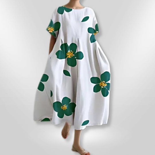 Kvinne Floral Maxi Kjole Komfortabel Bomull 6