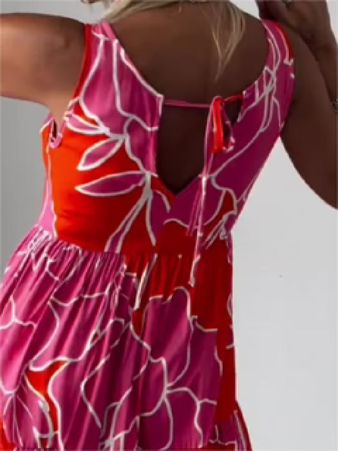 Kvinne Floral Print Kjole Elegant Stil 4