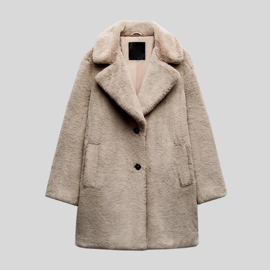 Kvinne Full Lengde Kåpe – Oversized Passform – Pelslignende Design 1