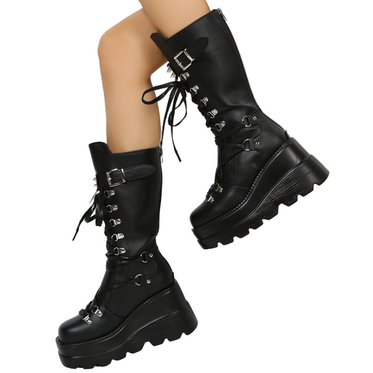 Kvinne Høye Støvler Moderne Stil 0