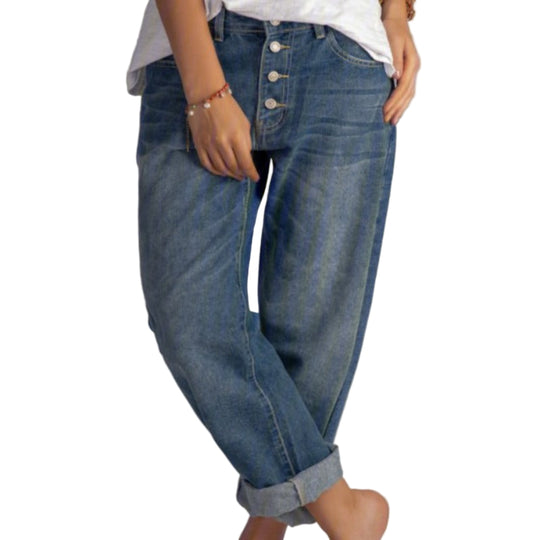 Kvinne Jeans med Vid Passform Høy Midje Denim 0