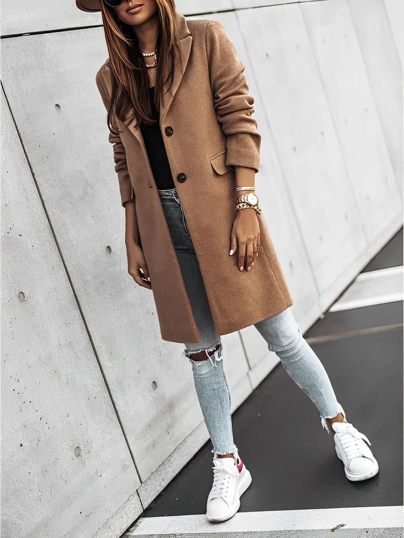 Kvinne Kappa med Långa Ermer Oversized V-ringning 4