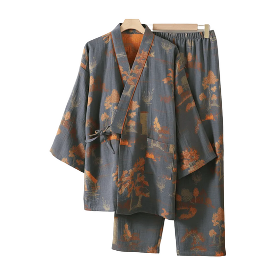 Kvinne Kimono Pyjamassett med Akvarellmønster 0