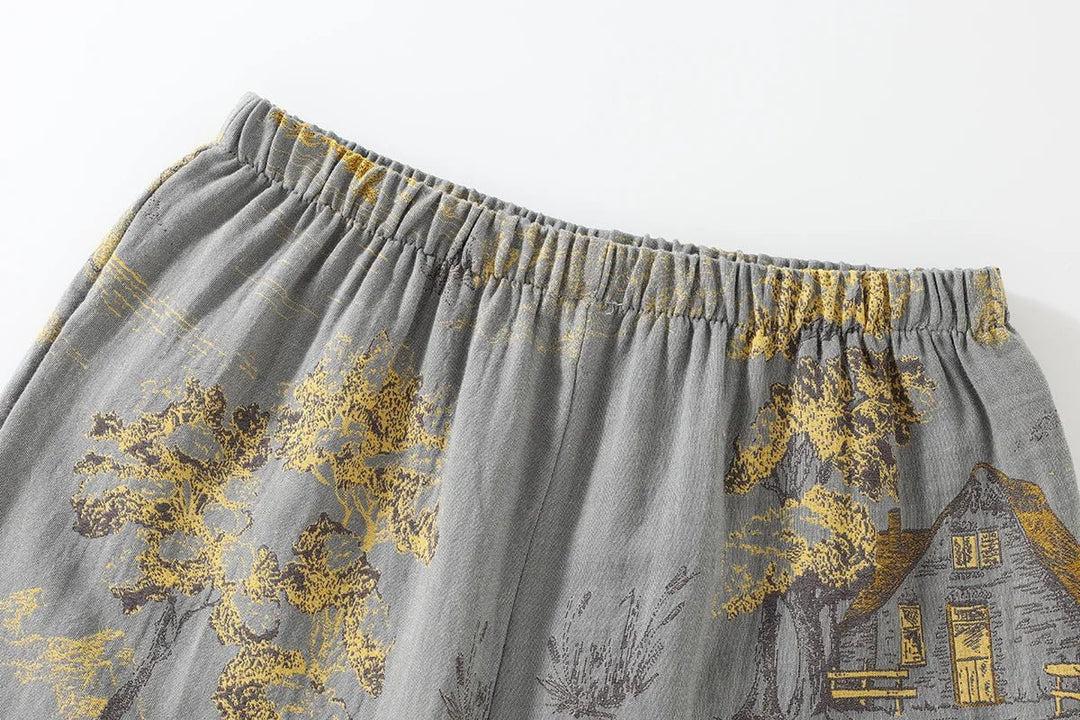 Kvinne Kimono Pyjamassett med Akvarellmønster 4