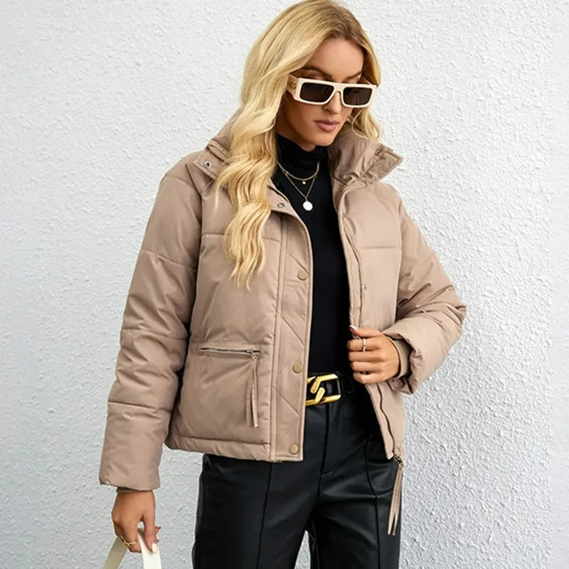 Kvinne Kort Polstret Jakke Moderne 1