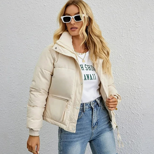 Kvinne Kort Polstret Jakke Moderne 7