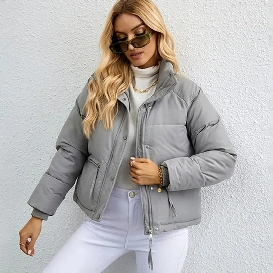 Kvinne Kort Polstret Jakke Moderne 8
