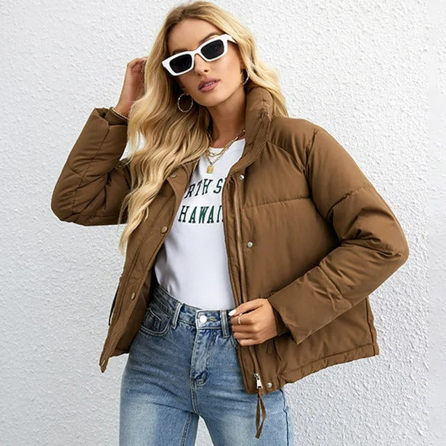 Kvinne Kort Polstret Jakke Moderne 9
