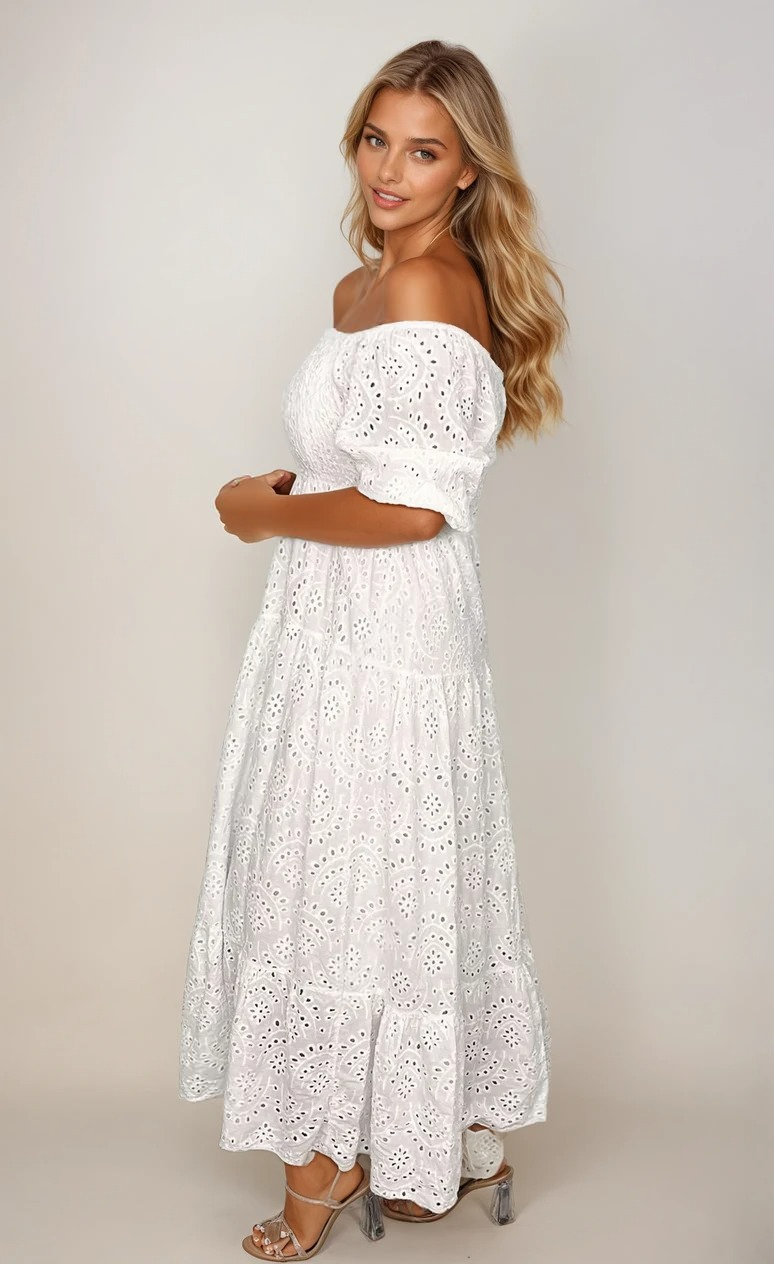 Kvinne Lang Blondekjole Elegant Design Myk Blonde 2