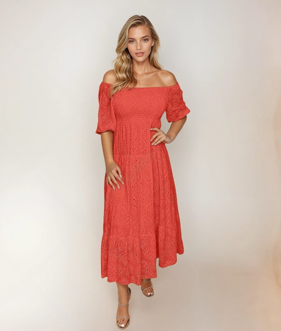 Kvinne Lang Blondekjole Elegant Design Myk Blonde 3