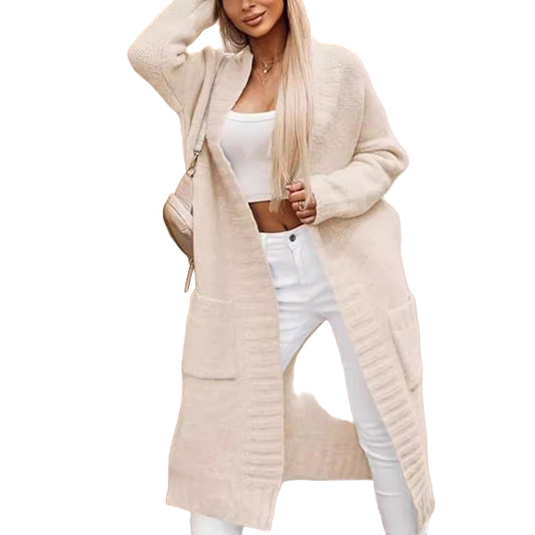 Kvinne Lang Cardigan i Myk Strikk – Oversized Passform 0