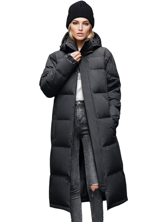 Kvinne Lang Dunjakke Oversized Passform 0