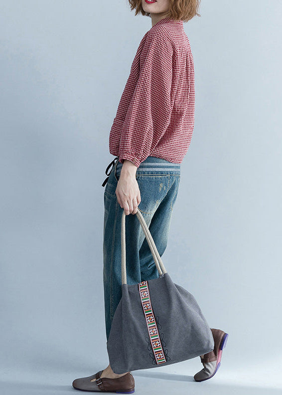 Kvinne Langermet Bluse Rutet Mønster 3