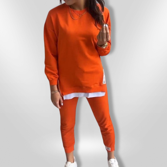 Kvinne Loungewear Komfortabelt Sett Oversized Sweatshirt og Joggers 2