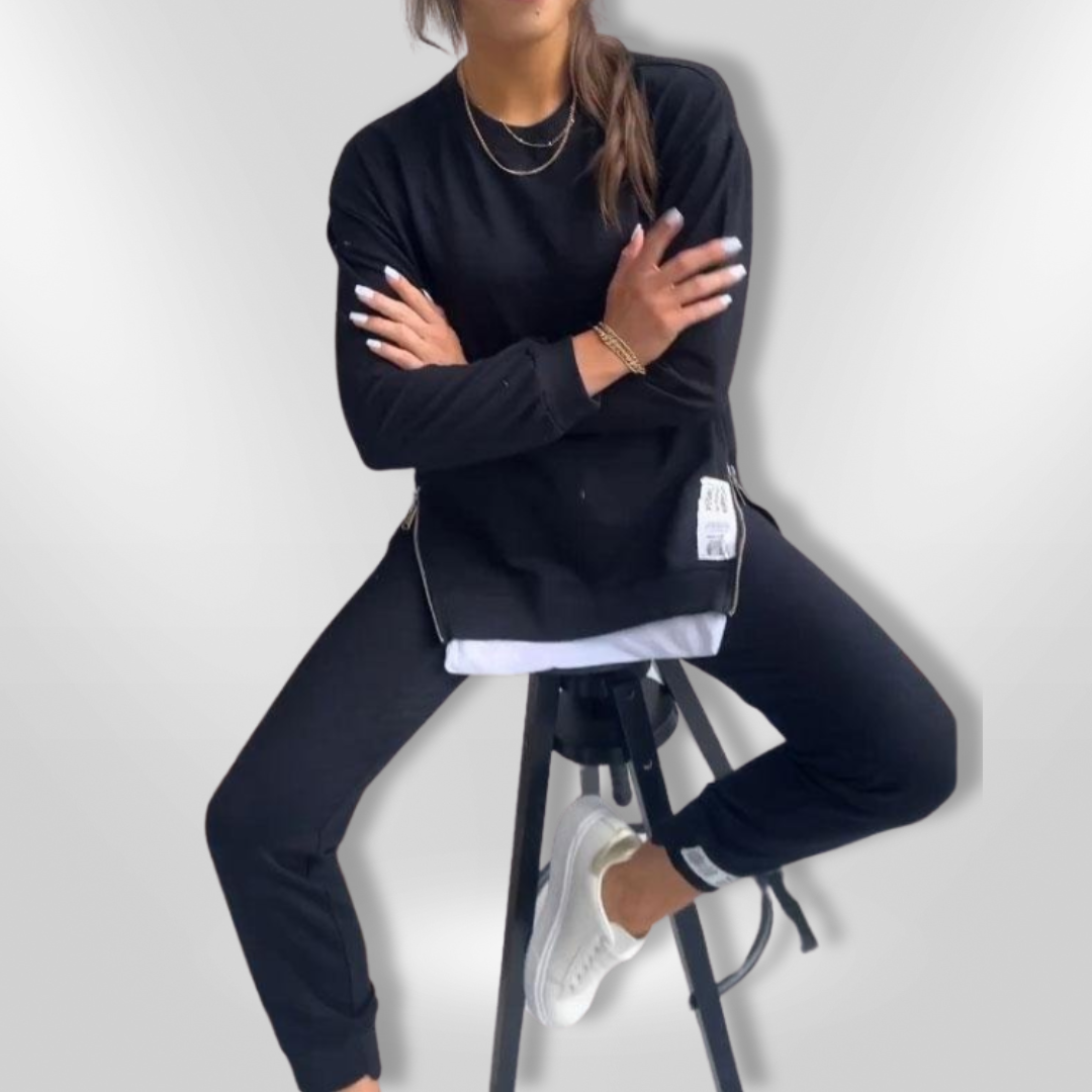 Kvinne Loungewear Komfortabelt Sett Oversized Sweatshirt og Joggers 3