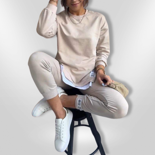 Kvinne Loungewear Komfortabelt Sett Oversized Sweatshirt og Joggers 4