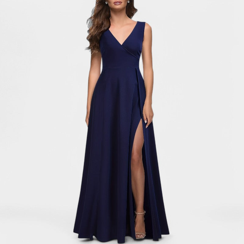 Kvinne Maxi Kjole A-Linje Polyester 2