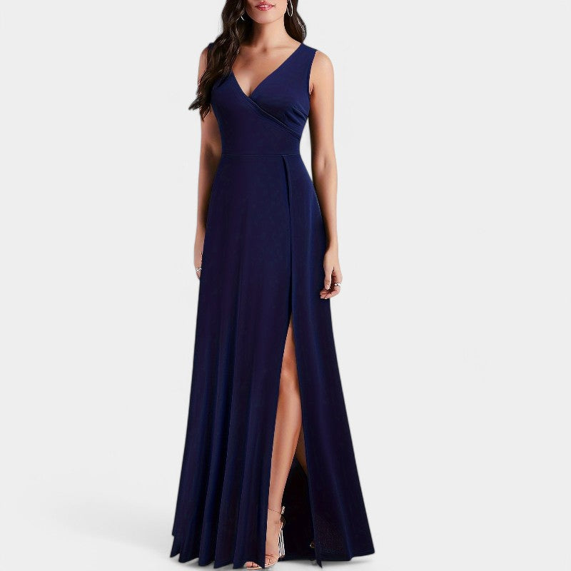 Kvinne Maxi Kjole A-Linje Polyester 3