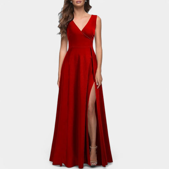 Kvinne Maxi Kjole A-Linje Polyester 4