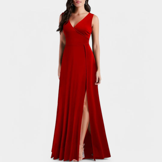 Kvinne Maxi Kjole A-Linje Polyester 5