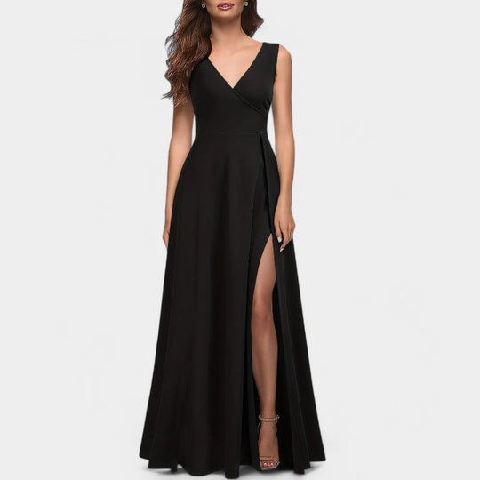 Kvinne Maxi Kjole A-Linje Polyester 7