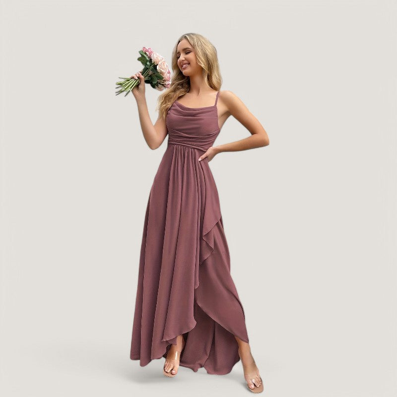 Kvinne Maxi Kjole Chiffon Uten Ermer Til Bryllup 10