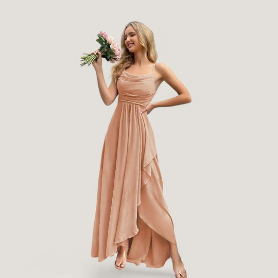 Kvinne Maxi Kjole Chiffon Uten Ermer Til Bryllup 14