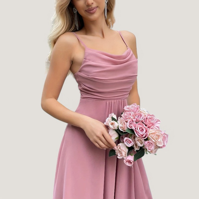 Kvinne Maxi Kjole Chiffon Uten Ermer Til Bryllup 6