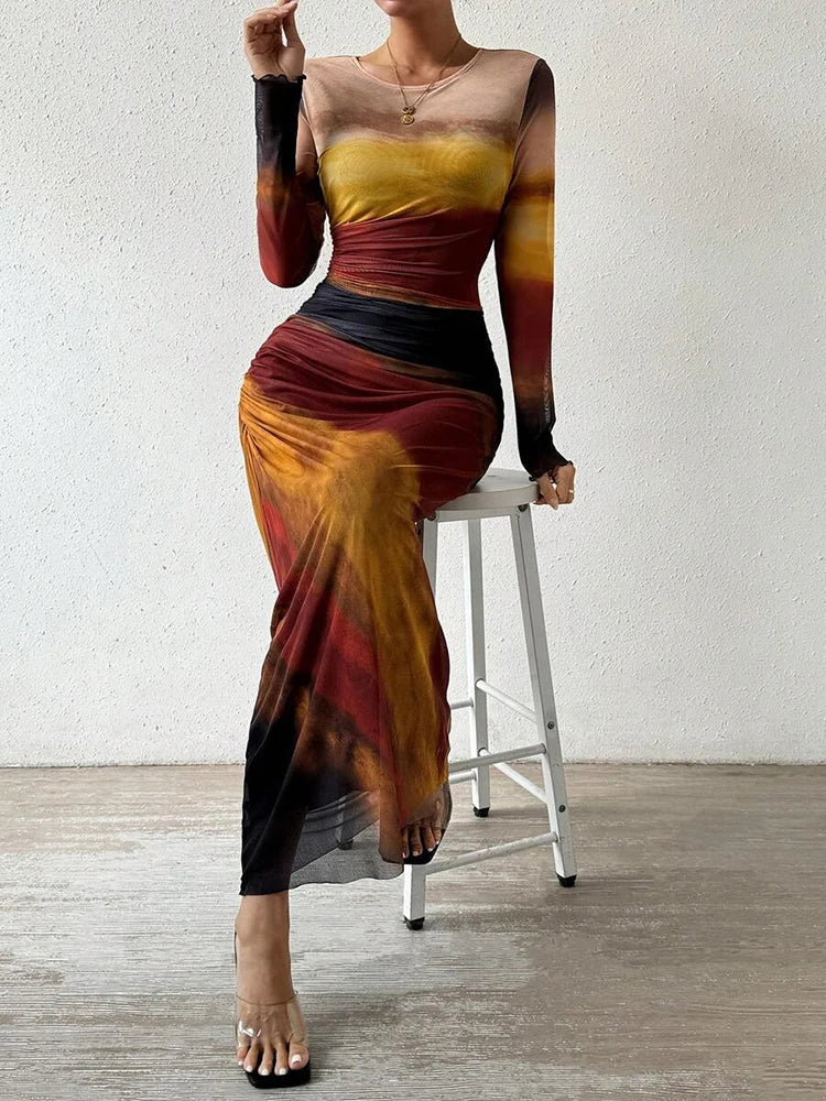 Kvinne Maxi Kjole Elegant Flytende Design 3