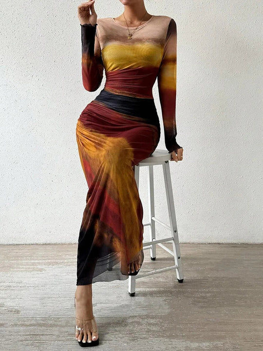 Kvinne Maxi Kjole Elegant Flytende Design 3
