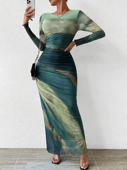 Kvinne Maxi Kjole Elegant Flytende Design 5