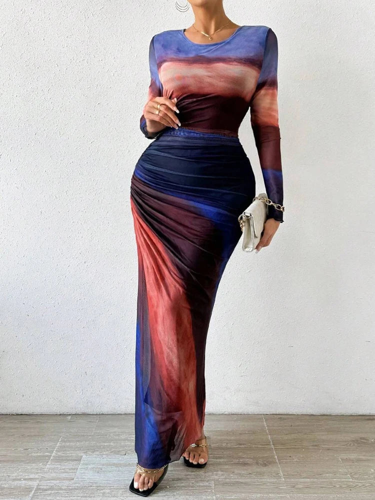 Kvinne Maxi Kjole Elegant Flytende Design 6
