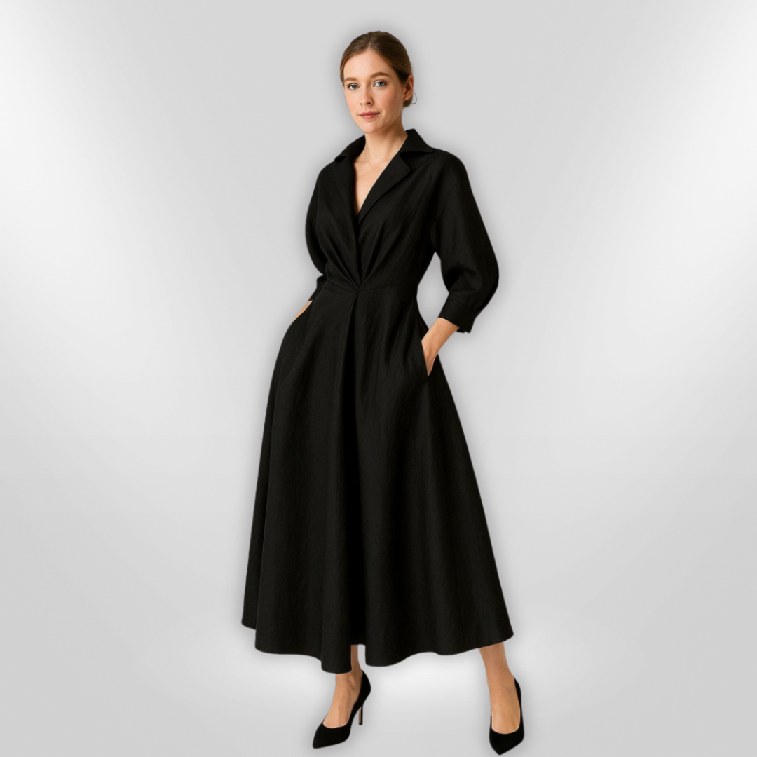 Kvinne Maxi Kjole Elegant Lang Pustende Stoff for Bryllup og Anledninger 1