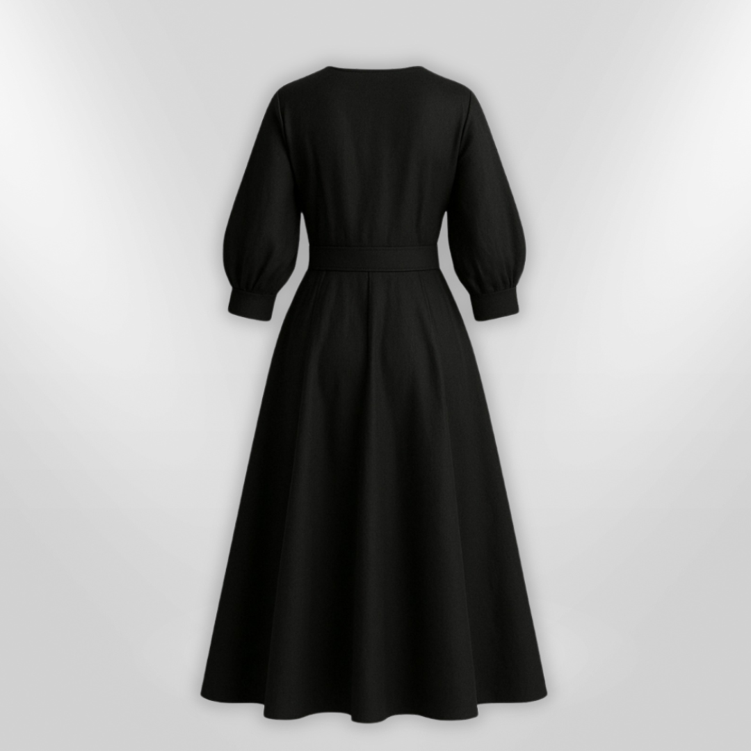 Kvinne Maxi Kjole Elegant Lang Pustende Stoff for Bryllup og Anledninger 4