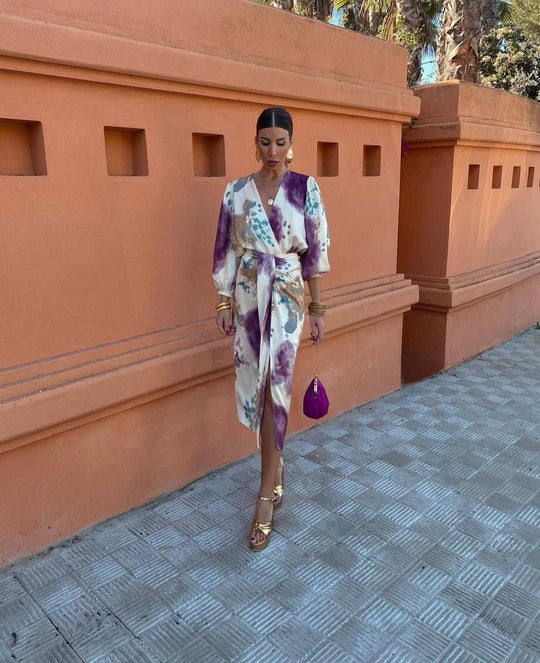 Kvinne Maxi Kjole Elegant Lett Stoff 3