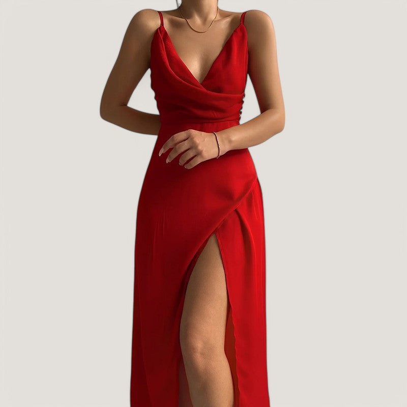 Kvinne Maxi Kjole Med Elegant Design 2
