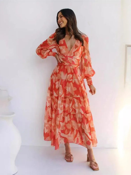 Kvinne Maxi Kjole Romantisk Chiffon 1