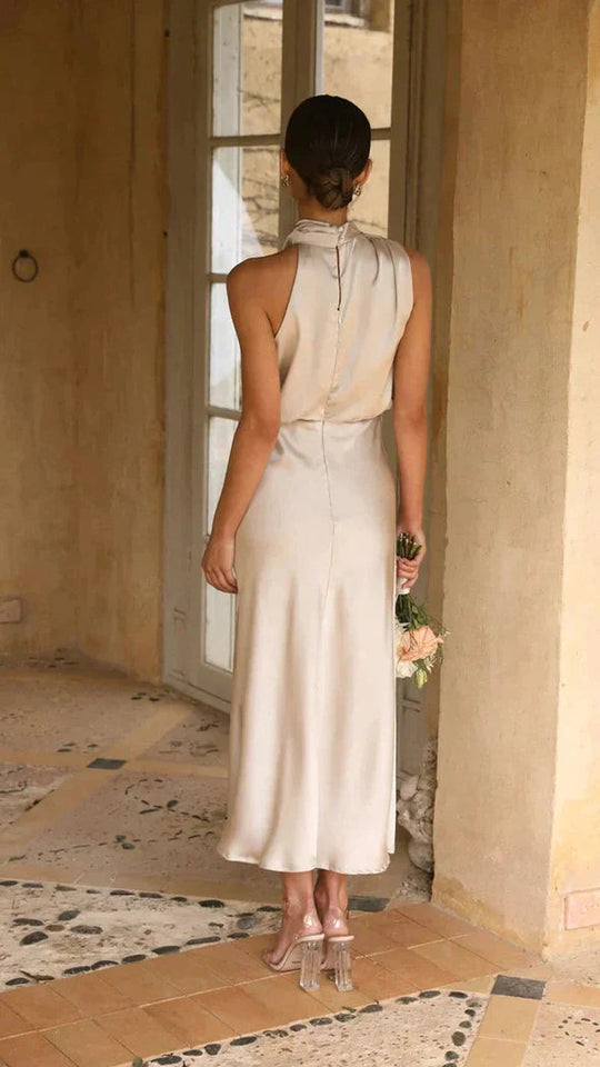 Kvinne Maxikjole Satin Klassisk For Bryllup og Formelle Anledninger 1