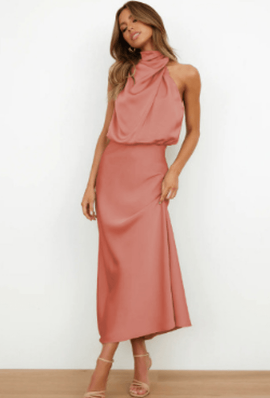 Kvinne Maxikjole Satin Klassisk For Bryllup og Formelle Anledninger 10