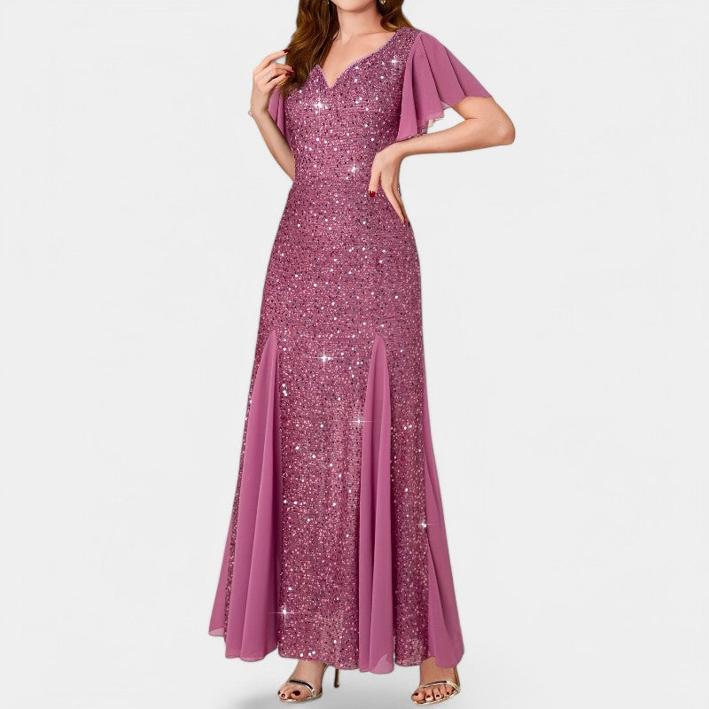 Kvinne Maxikjole med Hjerteutskjæring i Polyester 1